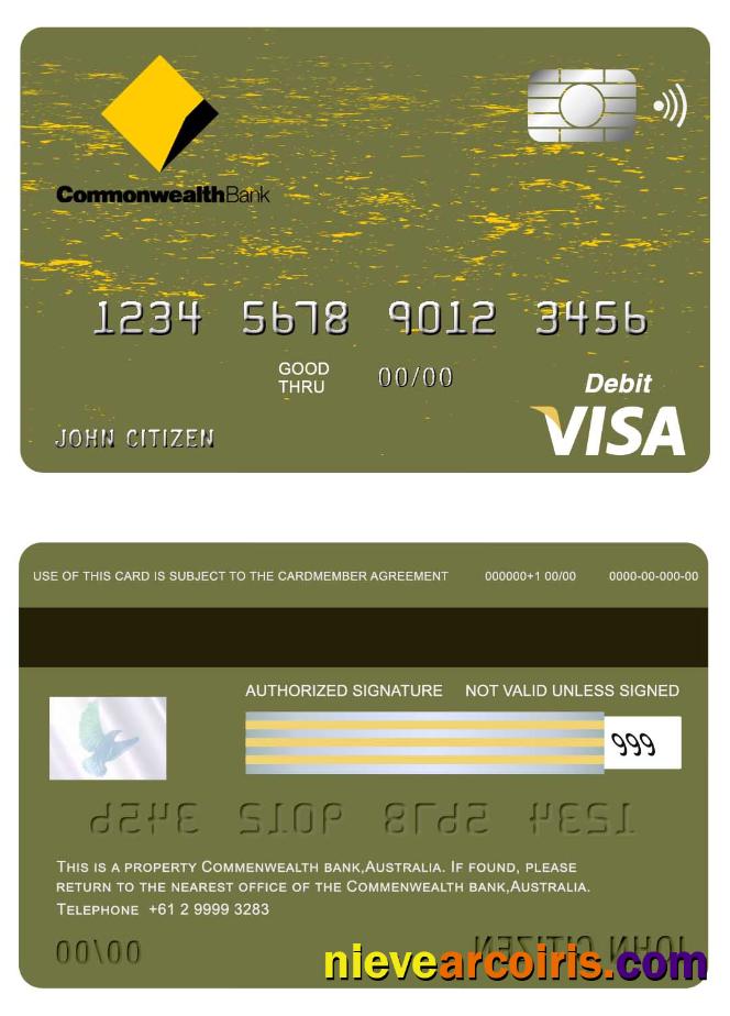 Australia Commonwealth bank visa card 